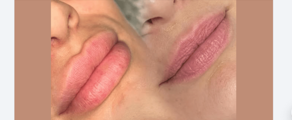 Day 1 it may swell but dont panic your lips will be good after 14 days.