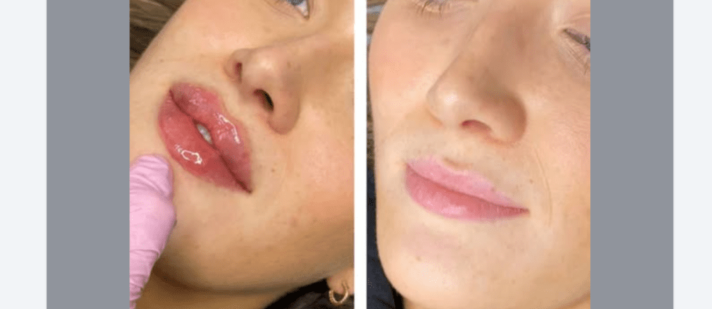 your thin lips at day 14 safely heal and show best reuslt.