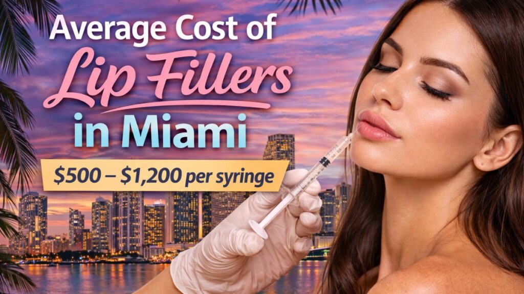 Average Cost of Lip Fillers in Miami $500 to $1,200 per syringe