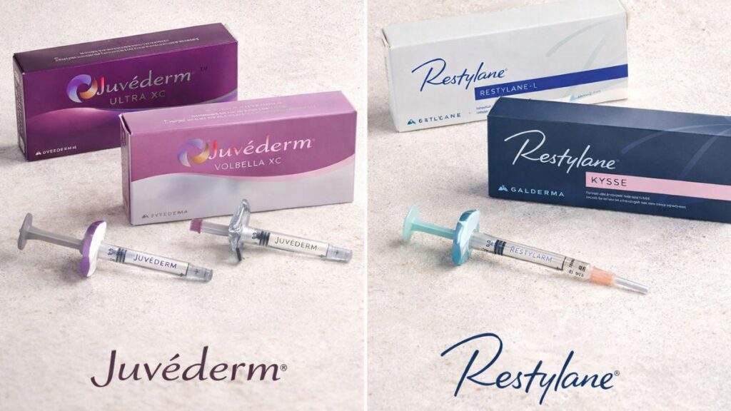 Types of lip fillers Juvederm and Restylane