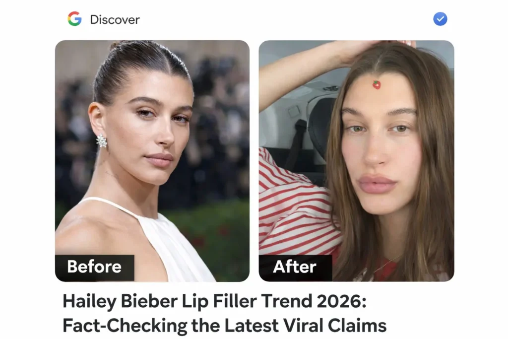 hailey bieber lip filler before and after 2026 trend
